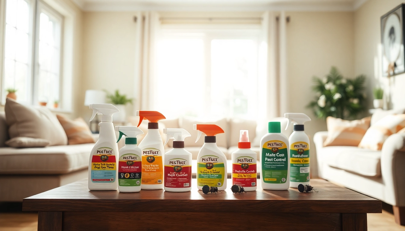 Ensure effective home protection from bugs with visible pest control solutions in a cozy living room.