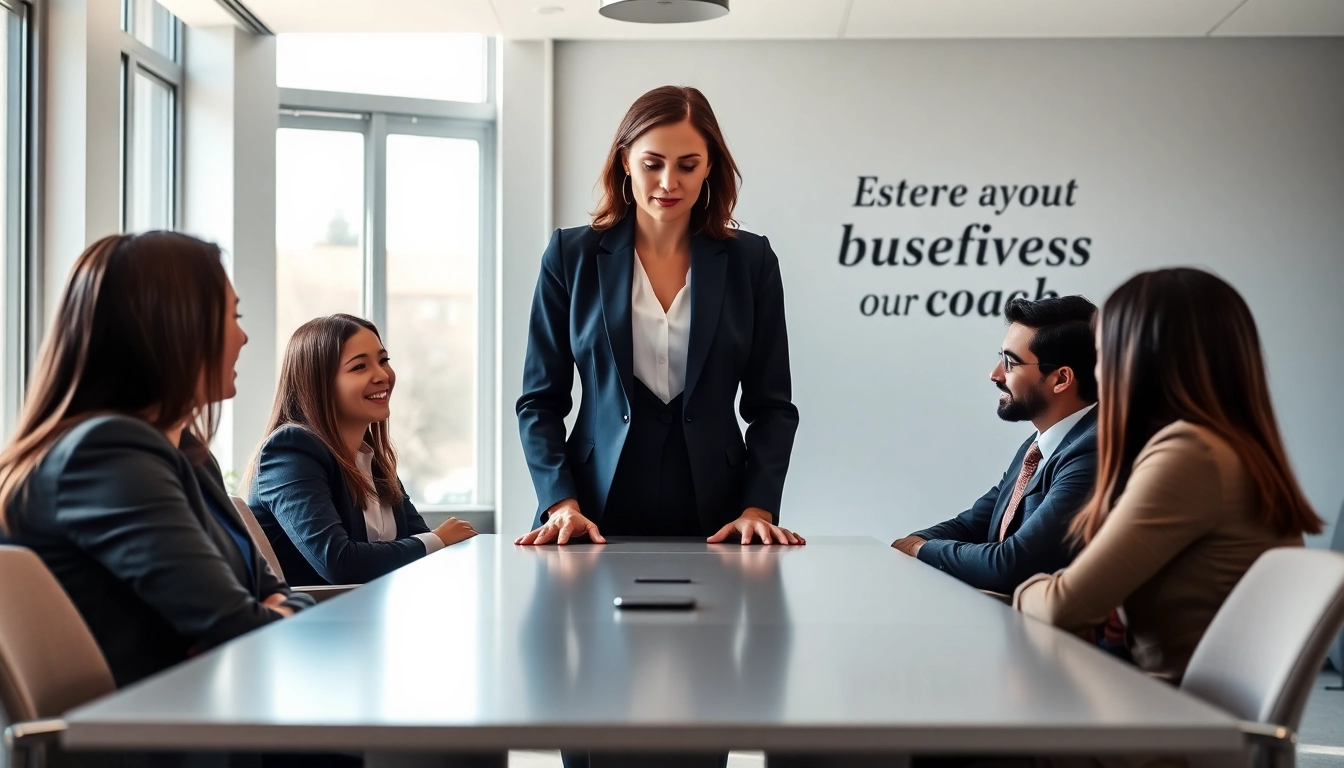 A business coach Los Angeles engaging with clients in a modern office, inspiring collaboration and growth.