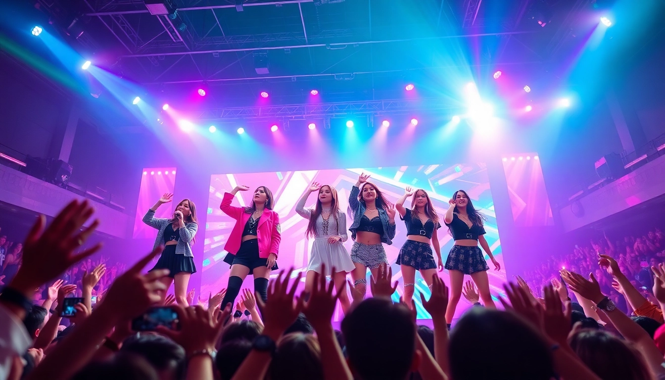 Catch the latest BLACKPINK news as the group performs live on stage amidst vibrant lights and cheering fans.