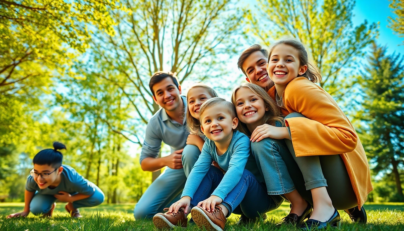 Family photosession by a photography company edmonton in a natural outdoor setting.