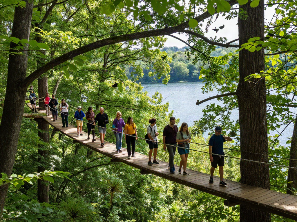 Treetop Walkway offering visitors stunning views and nature immersion above the forest floor.