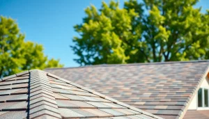 Showcasing high-quality roofing solutions on a modern home featuring intricate details and vibrant colors.