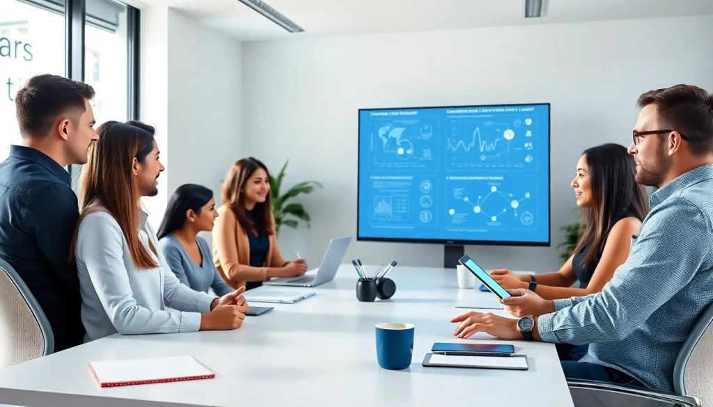 Small Business IT Support Tampa team collaboration in a modern office setting.