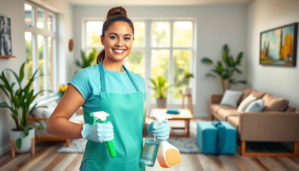 Team providing professional Cleaning Service in a bright and modern living room environment.