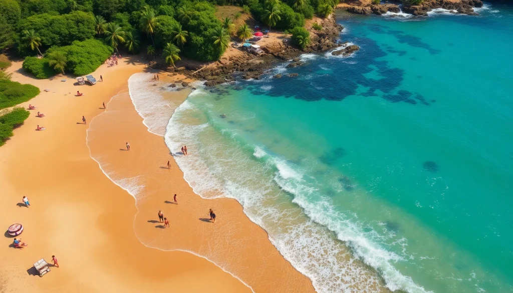 Vista aérea deslumbrante da praia de Paripueira AL com areias douradas e poças de maré vibrantes.