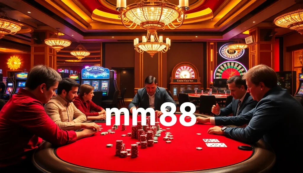 Experience the thrill of high-stakes poker games with mm88 at vibrant casino tables.