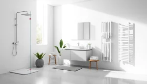 Anwendungsbeispiel für Sonni Sanitär Produkte in einem modernen Badezimmer mit eleganten Armaturen.