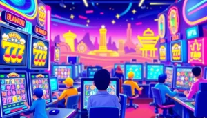 Pengalaman seru bandar toto 4d slot dengan karakter bermain di layar yang cerah