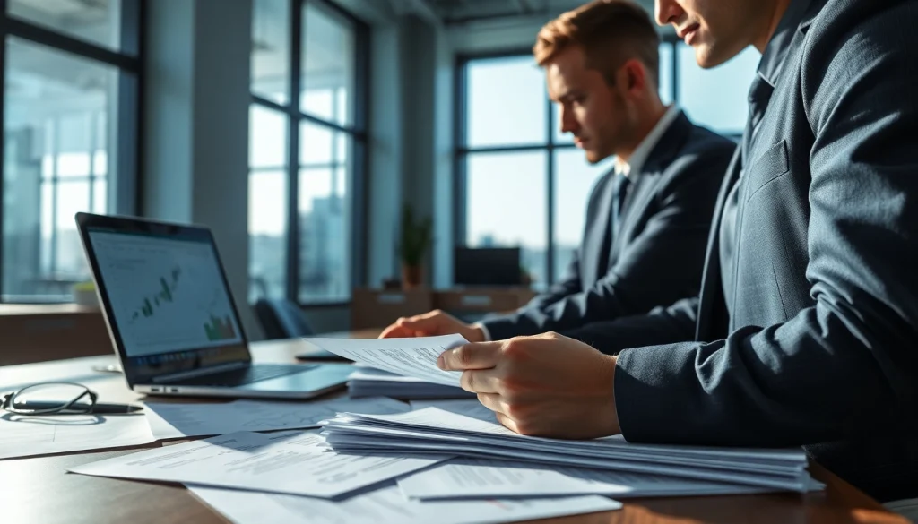 카드깡 관련 금융 거래 분석을 하는 전문가의 사무실 장면