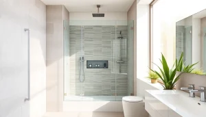 Installer une paroi de douche élégante dans une salle de bain moderne.