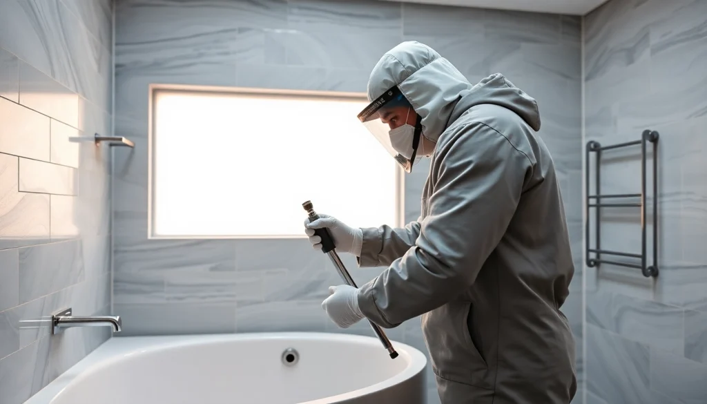 Нанесение покрытия ванны акрилом для обновления старой сантехники.