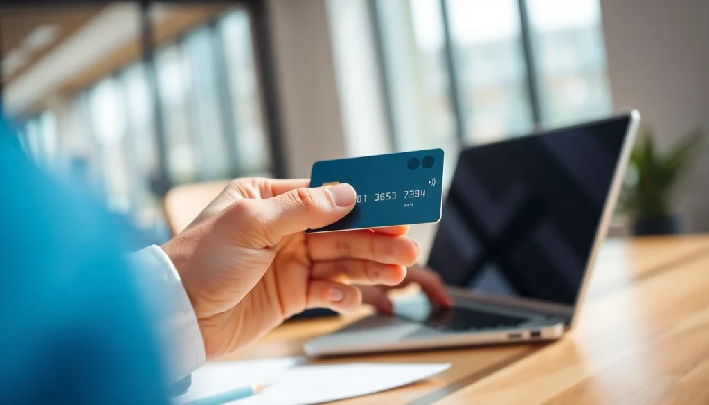 카드깡에 대한 설명을 카드와 함께 표현한 비즈니스 장면.