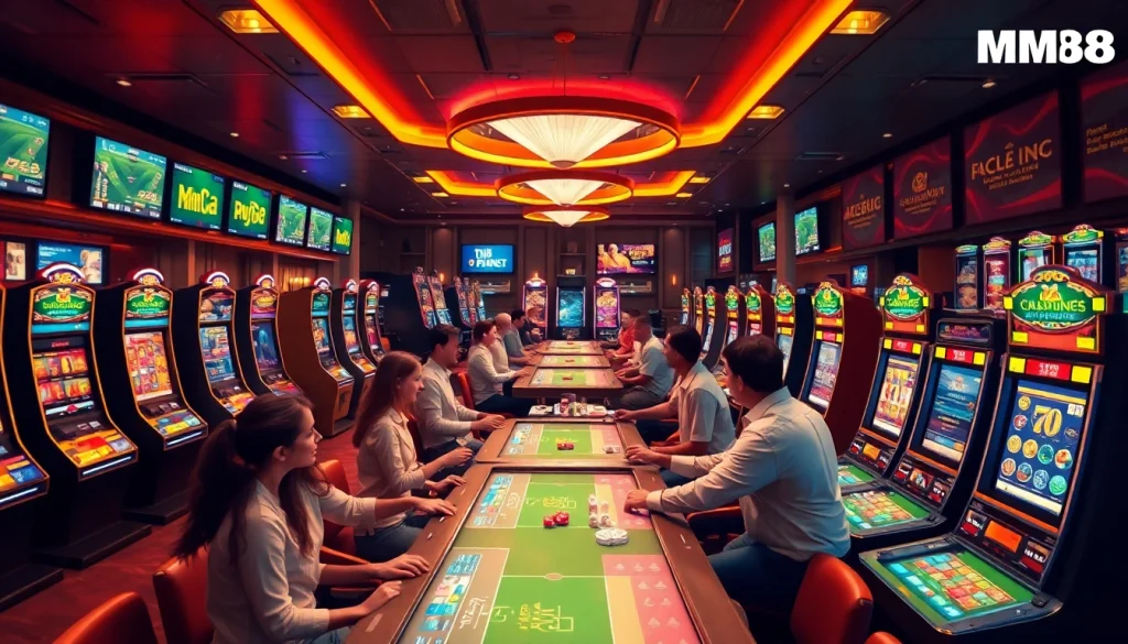 Experience vibrant online gaming at https://mm88.agency/, featuring a modern casino atmosphere.