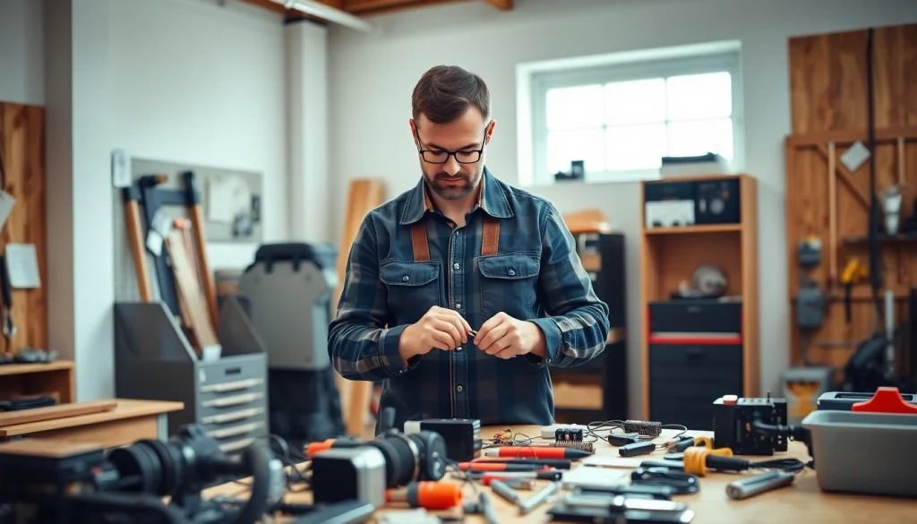 Engaged electrician apprenticeship hawaii apprentice learning with mentor guidance in a workshop.