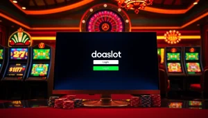 Engage with the doaslot login interface at a high-stakes casino setup.