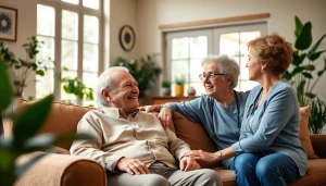 Austin senior home care scene with an elderly person and caregiver enjoying quality time at home.