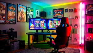 Permainan slot online walettoto dalam pengaturan gaming profesional yang modern.