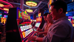 Menangkan dengan mahjong slot di mesin permainan bercahaya yang meriah.