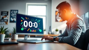 Create a countdown gif with a professional designer crafting vibrant animations in a modern workspace.