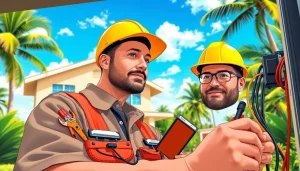 Electrician apprenticeship Hawaii: Skilled electrician working in a Hawaiian home environment.