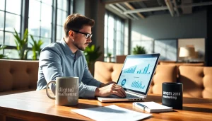 Analyze google ads edmonton strategy in a modern office with data and charts.