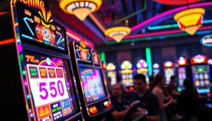 Slot bet 50 memperlihatkan mesin slot modern dengan grafis warna-warni yang menarik perhatian.