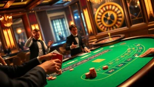 Excited players engage in baccarat at XX88’s luxurious casino table.