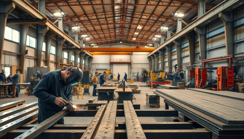 Discover expert craftsmanship in a steel fabrication shop with modern equipment and vibrant atmosphere.