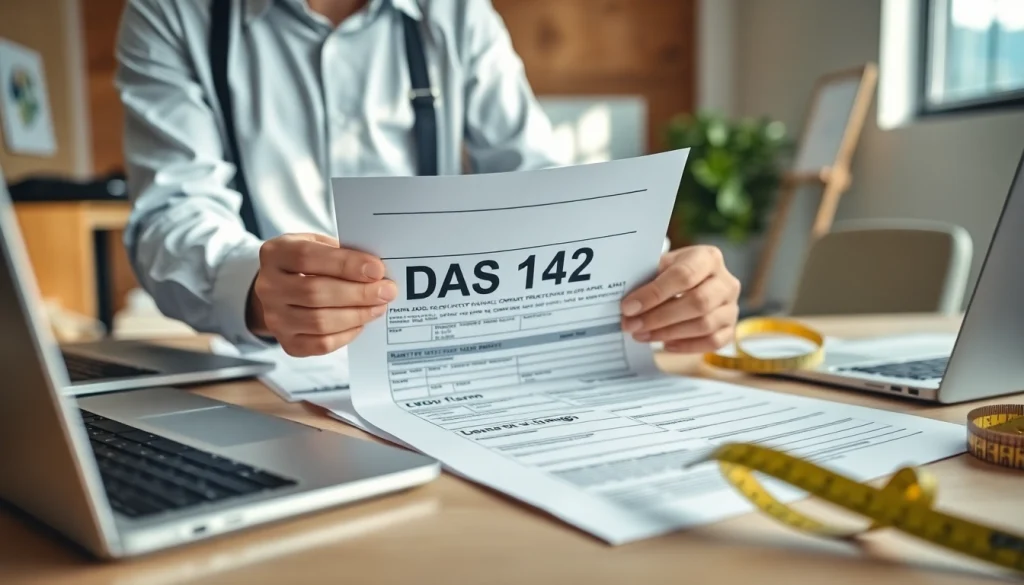 Requesting apprentices using the DAS 142 form in a focused office setting.