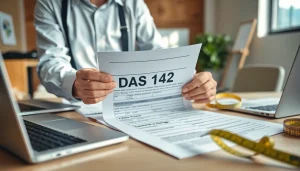 Requesting apprentices using the DAS 142 form in a focused office setting.