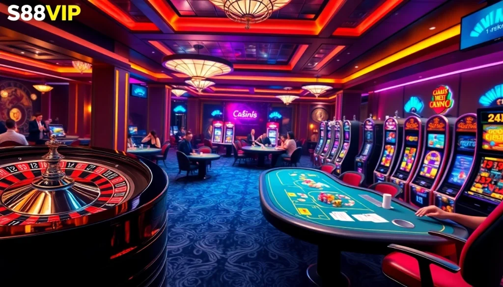Experience the excitement of gambling as you explore Trang chủ S88VIP, featuring lavish casino tables and engaging gameplay.