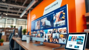 Sell premium content links through a vibrant digital marketplace showcasing diverse content.