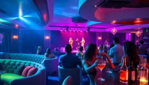 Club SXM nightlife with performers on stage and vibrant ambiance.