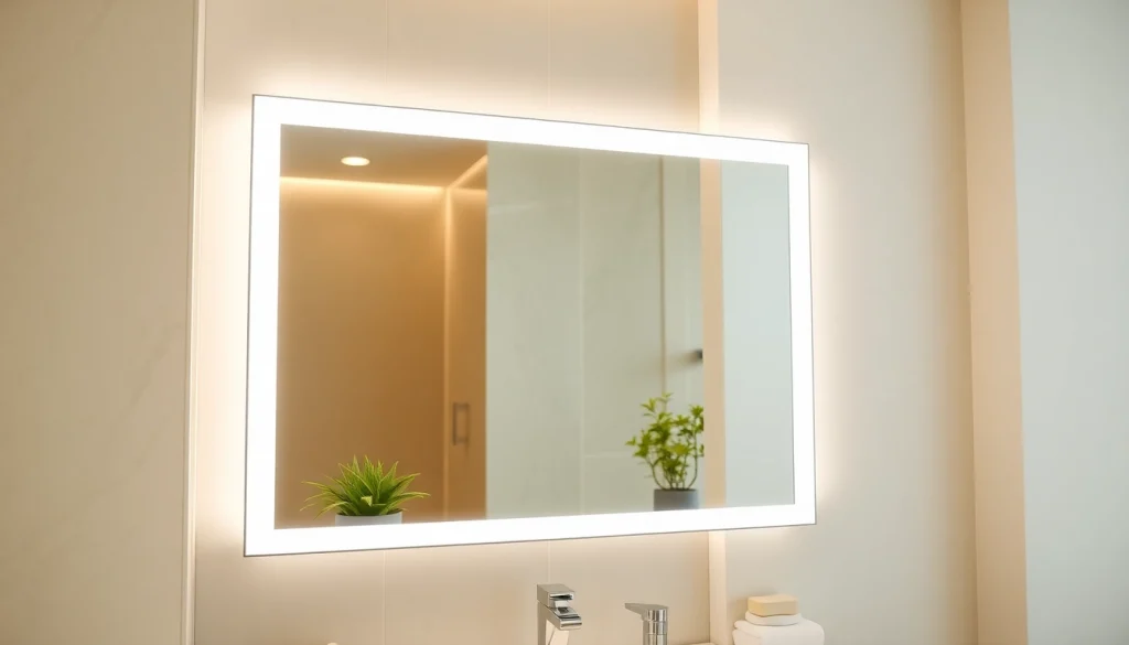 Elevate your space with this bathroom mirror with led light offering a sleek and modern design.
