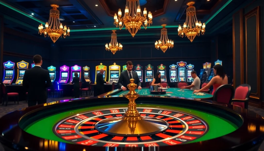 A high-stakes casino setting featuring the hidden wiki theme, with players engaging at a roulette table, enhancing the gambling excitement.