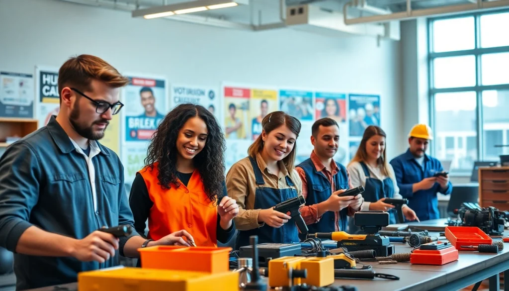 Students at a Trade School In Tennessee engaged in practical training, showcasing diversity and ambition.