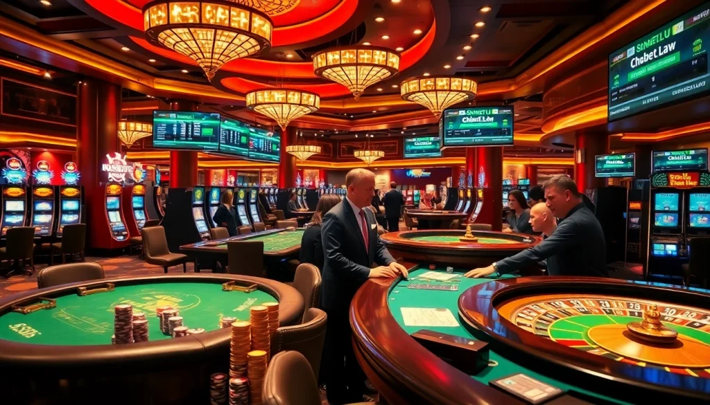 Experience thrilling gameplay at https://shbet.law/ with vibrant casino lights and professional dealers.