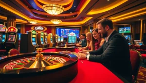 Playtable action at thabet casino highlighting vibrant gameplay and excitement in a luxurious setting.