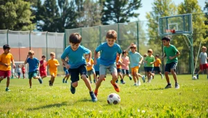 Engaged boys enjoying physical activities at Multi Sports Camps for Boys, showcasing teamwork and fun.