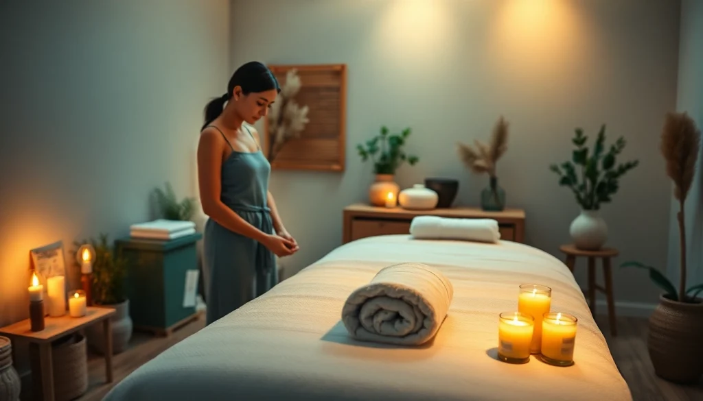 출장 massage experience with a professional masseuse in a calming setting.