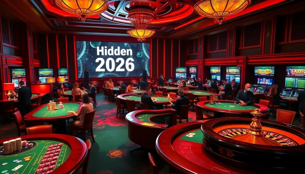 Experience high-stakes excitement at the hidden wiki 2026 casino on a bustling gambling floor.