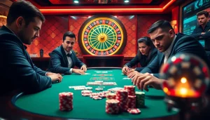 Indoxxi players strategizing at a high-stakes poker table in a lavish casino setting.