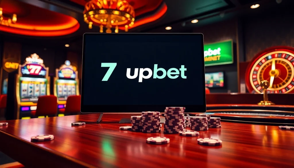 Experience the excitement of online betting at 7upbet with vibrant casino visuals and gaming elements.