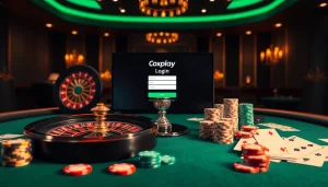 Experience the thrill of gaming with easy oxplay login access showcased on a luxury casino table.