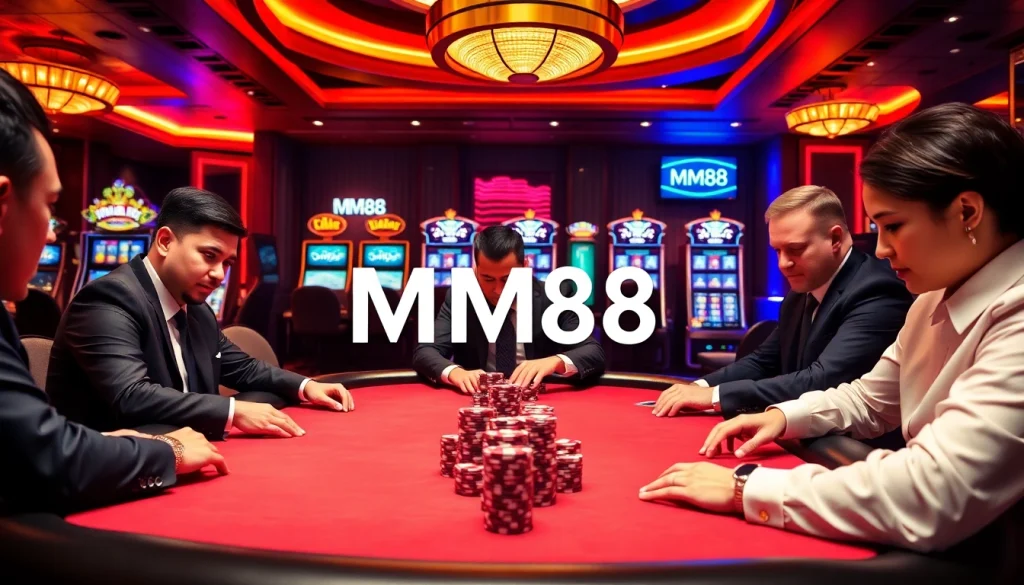 Gambling at MM88 Casino with vibrant tables and action-packed atmosphere
