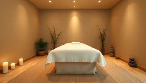 편안한 분위기와 아늑한 요소가 있는 울산마사지 치료실.