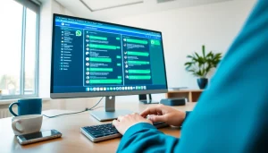 Engaging with WhatsApp Web for efficient communication on a computer.